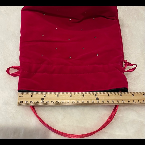Victoria’s Secret Hot Pink Velvet Mini Bucket Bag with Scattered Rhinestones - Picture 7 of 11